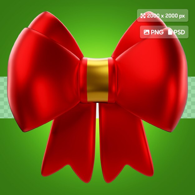 PSD renderização 3d do ícone do arco vermelho de natal