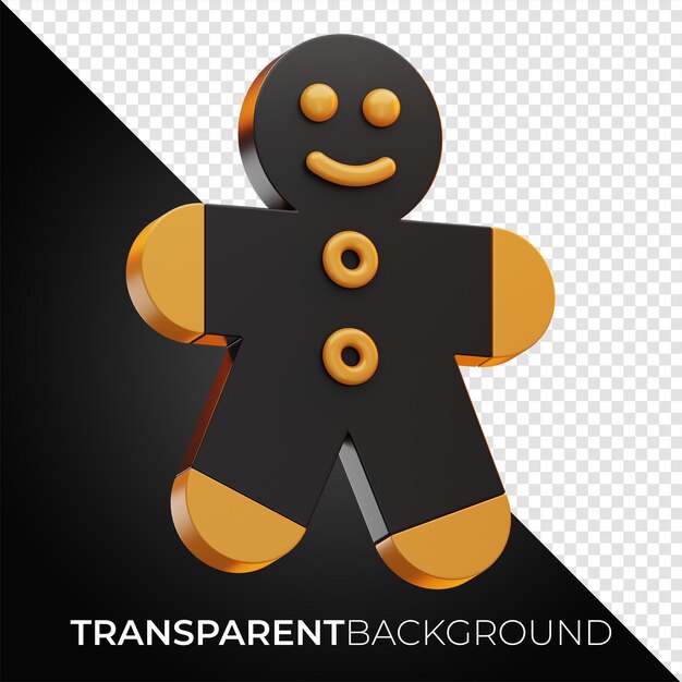 PSD renderização 3d do ícone do biscoito de natal premium no fundo isolado png