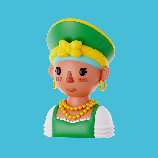 renderização 3D do ícone do brasil