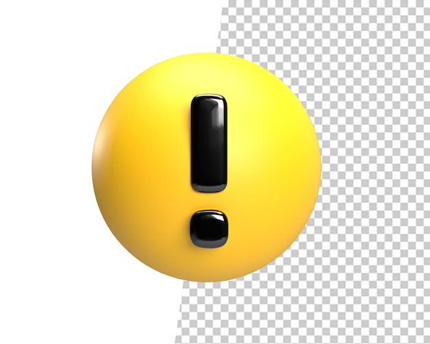 PSD renderização 3d do ícone do círculo de exclamação