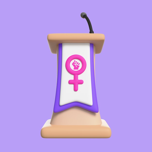 renderização 3D do ícone do dia da mulher