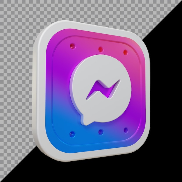 renderização 3D do ícone do Facebook Messenger