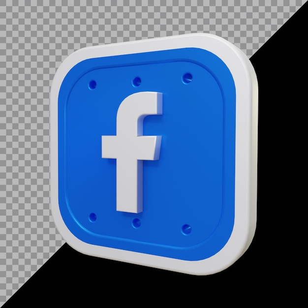 Renderização 3d do ícone do facebook