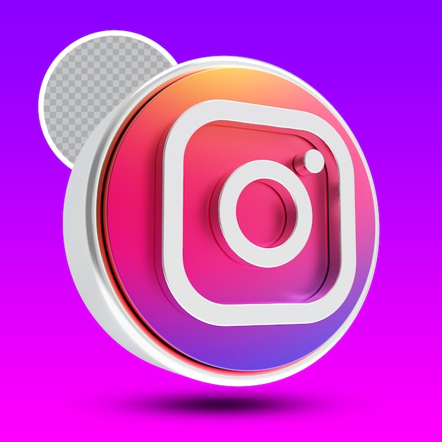 PSD renderização 3d do ícone do instagram da mídia social