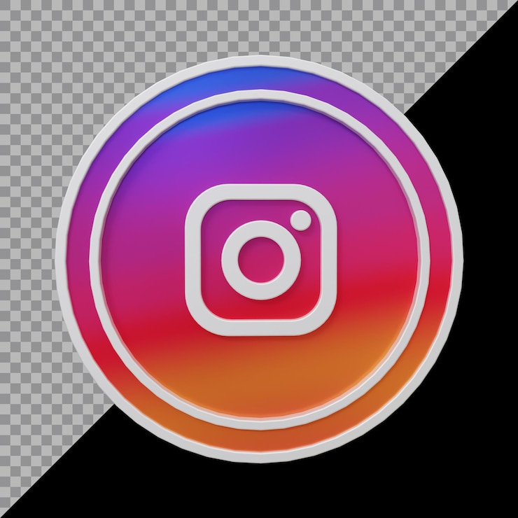 PSD renderização 3d do ícone do instagram