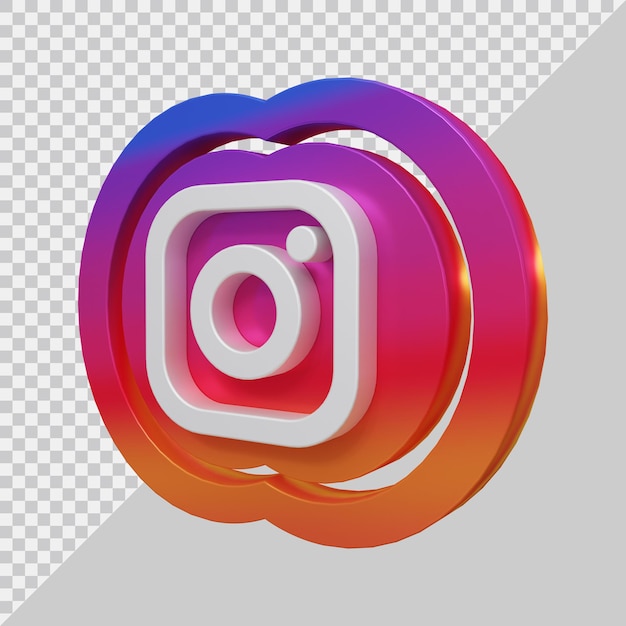 PSD renderização 3d do ícone do instagram