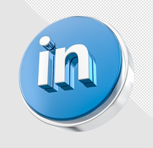 Renderização 3d do ícone do linkedin isolada