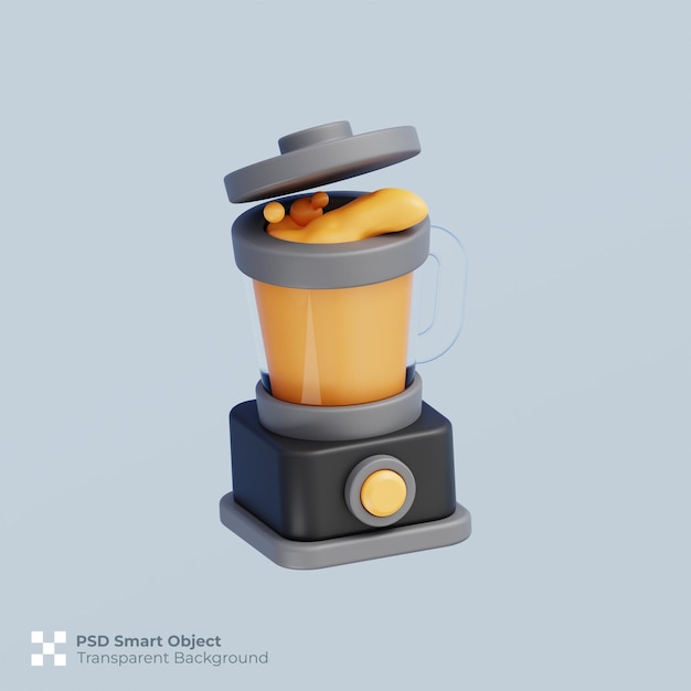 Renderização 3D do ícone do liquidificador psd premium
