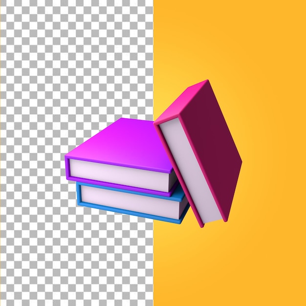 Renderização 3D do ícone do livro
