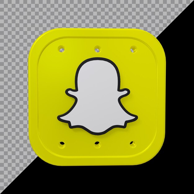 Renderização 3d do ícone do snapchat