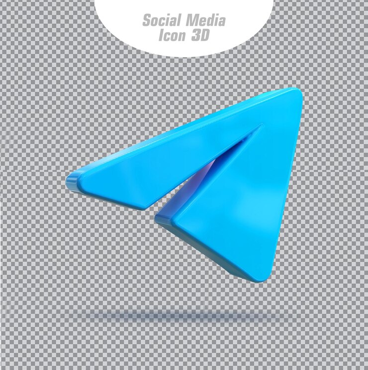 PSD renderização 3d do ícone do telegrama