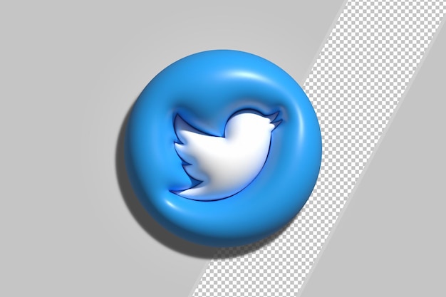 PSD renderização 3d do ícone do twitter psd premium