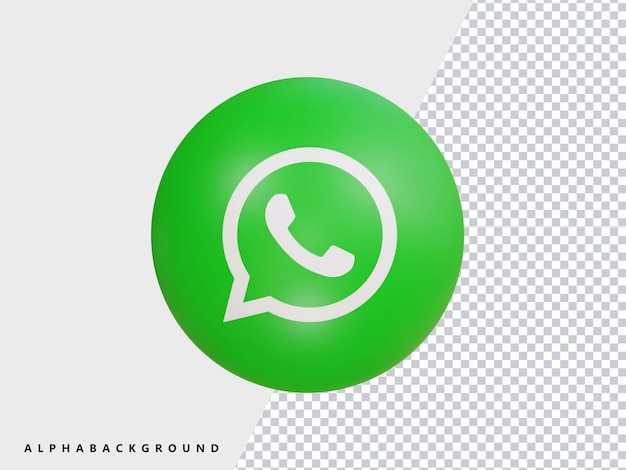 Renderização 3d do ícone do whatsapp transparente