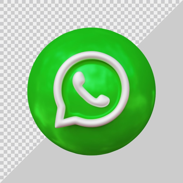 Renderização 3d do ícone do whatsapp