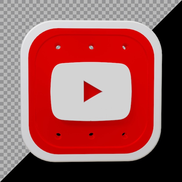 PSD renderização 3d do ícone do youtube