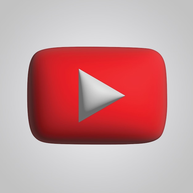 Renderização 3D do ícone do Youtube