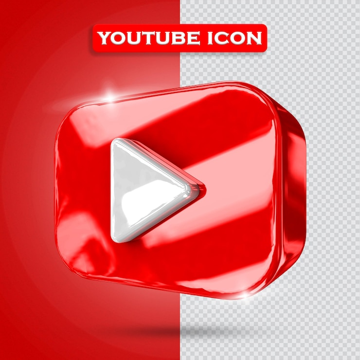 PSD renderização 3d do ícone do youtube