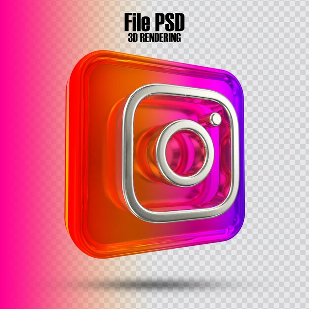 PSD renderização 3d do ícone instagram