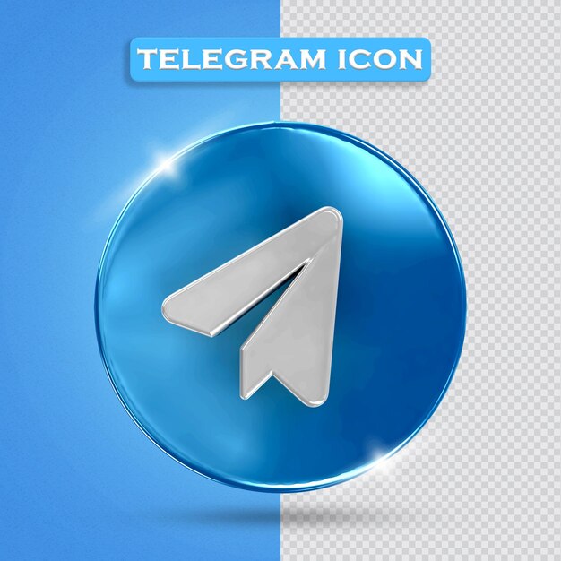 Renderização 3d do ícone telegrama