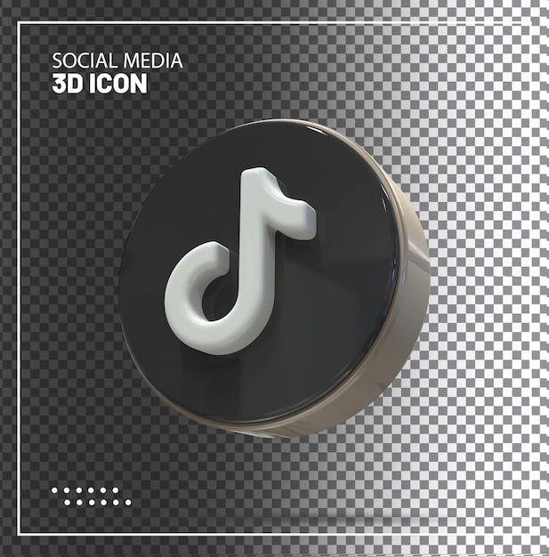 PSD renderização 3d do ícone tiktok