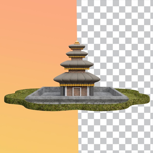 PSD renderização 3d do ícone ulun danu isolado