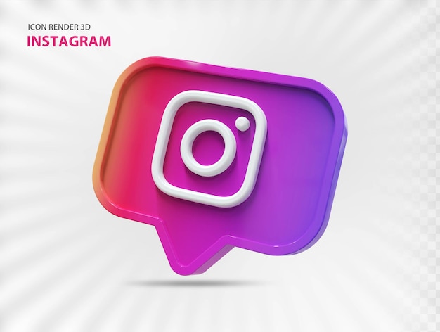 Renderização 3d do instagram nas redes sociais