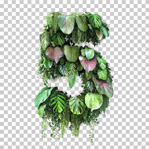 Renderização 3D do jardim vertical número 5