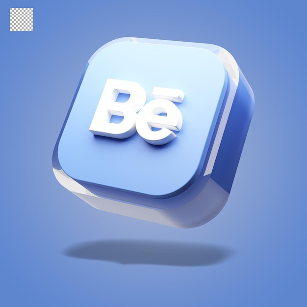 Renderização 3D do logotipo Behance isolada