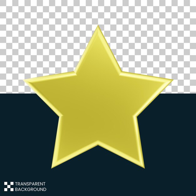 PSD renderização 3d do logotipo da estrela dourada