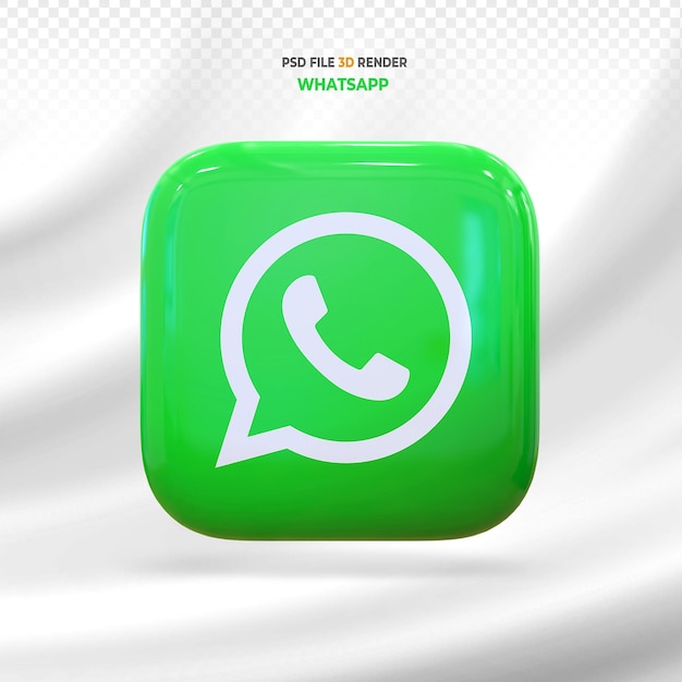 Renderização 3D do logotipo da mídia social Whatsapp