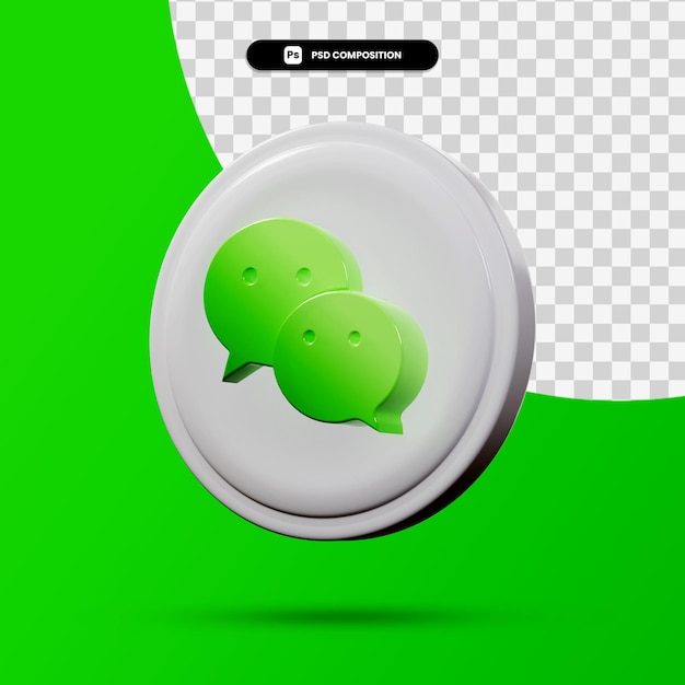 PSD renderização 3d do logotipo do aplicativo wechat isolado