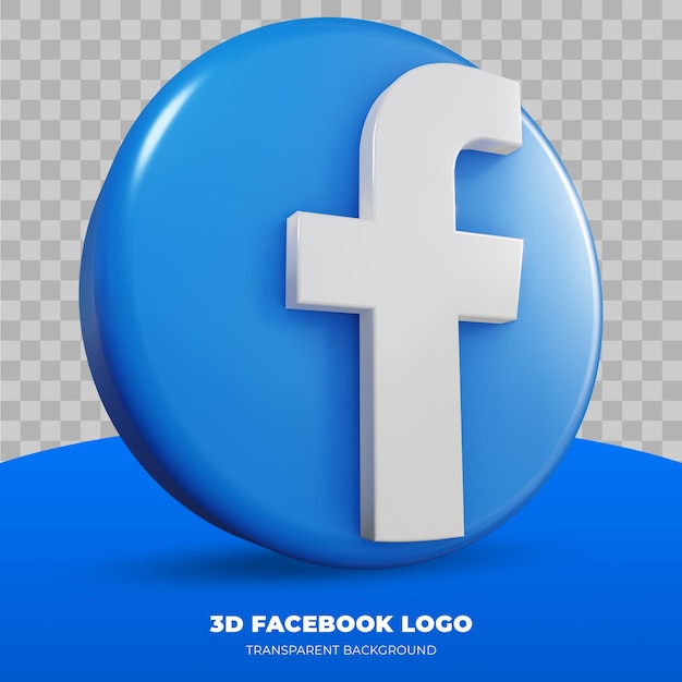 Renderização 3D do logotipo do Facebook isolada