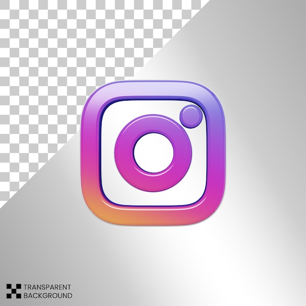 PSD renderização 3d do logotipo do instagram