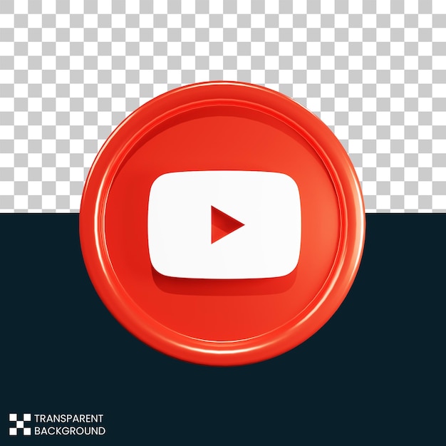 PSD renderização 3d do logotipo do youtube em psd grátis