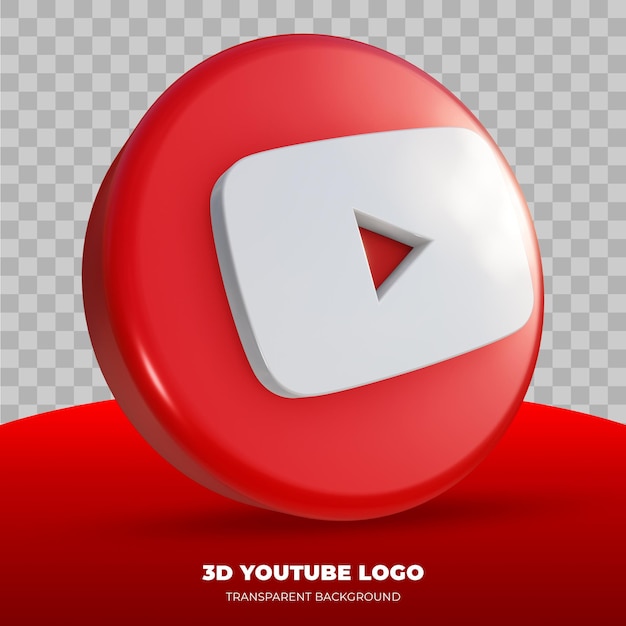 Renderização 3D do logotipo do Youtube