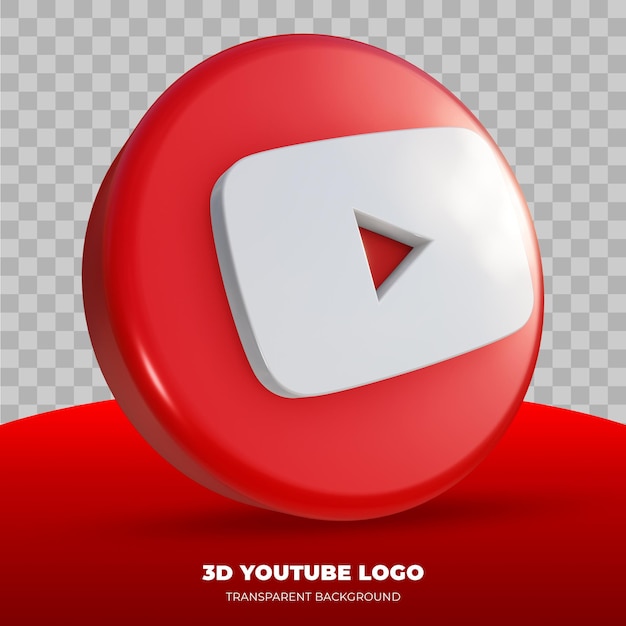 Renderização 3d do logotipo do youtube