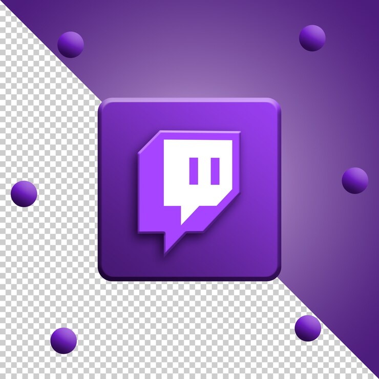 PSD renderização 3d do logotipo twitch isolada