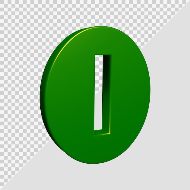 PSD renderização 3d do número 0