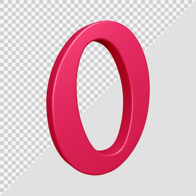 Renderização 3D do número 0