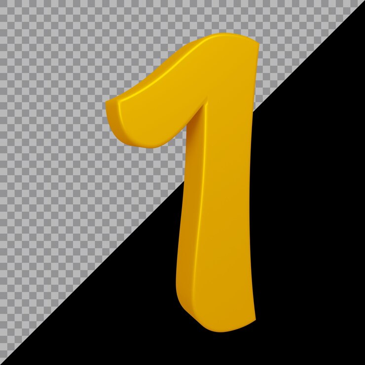 PSD renderização 3d do número 1