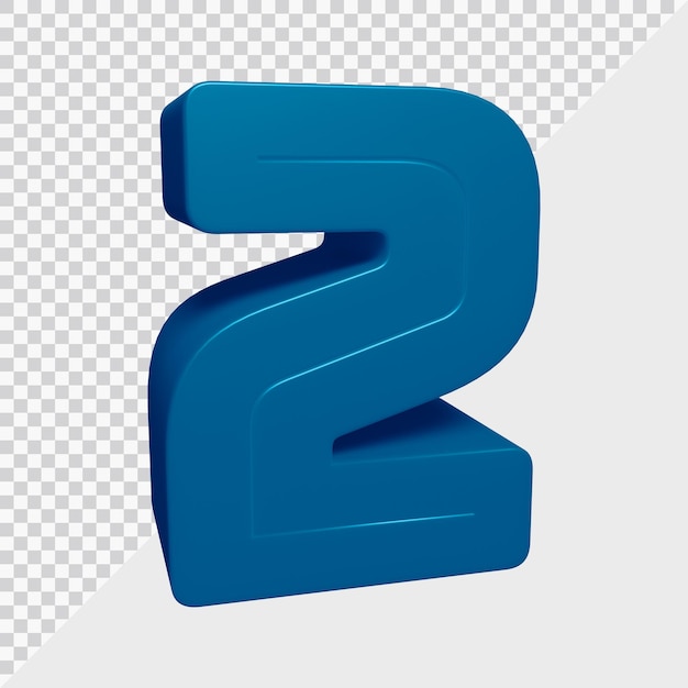 Renderização 3D do número 2