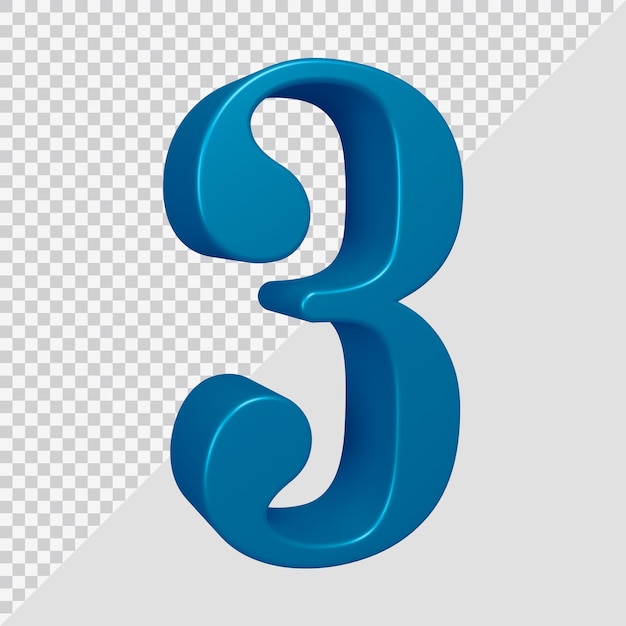 Renderização 3D do número 3
