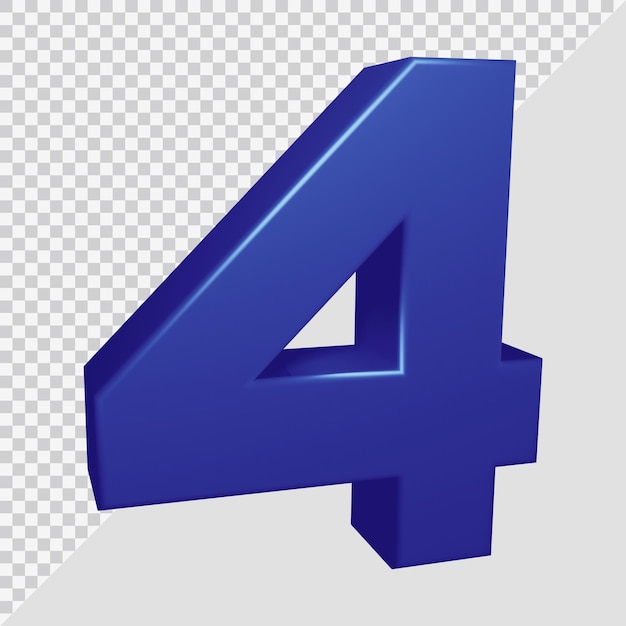 Renderização 3D do número 4