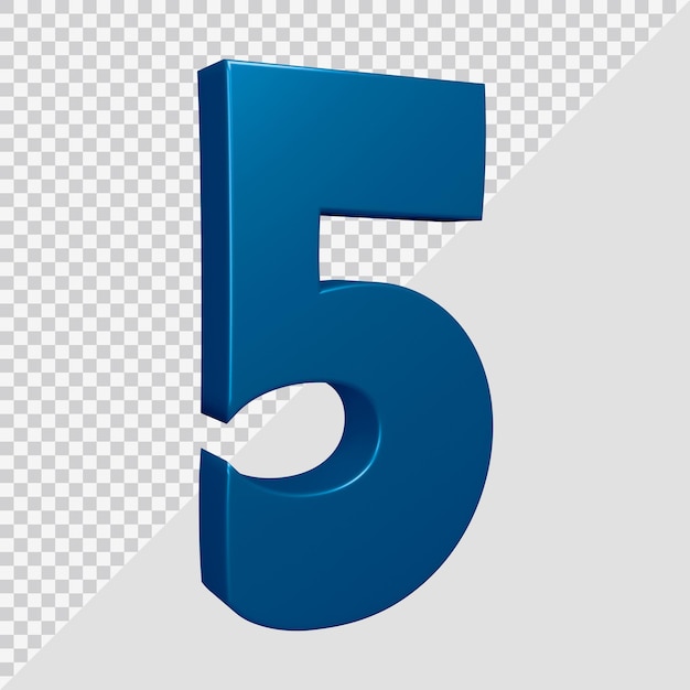 Renderização 3D do número 5