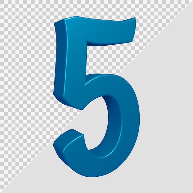 Renderização 3D do número 5