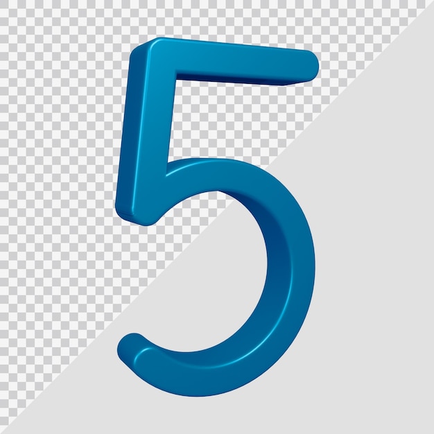 Renderização 3D do número 5