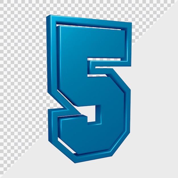 Renderização 3D do número 5