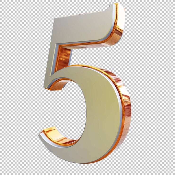 Renderização 3D do número 5