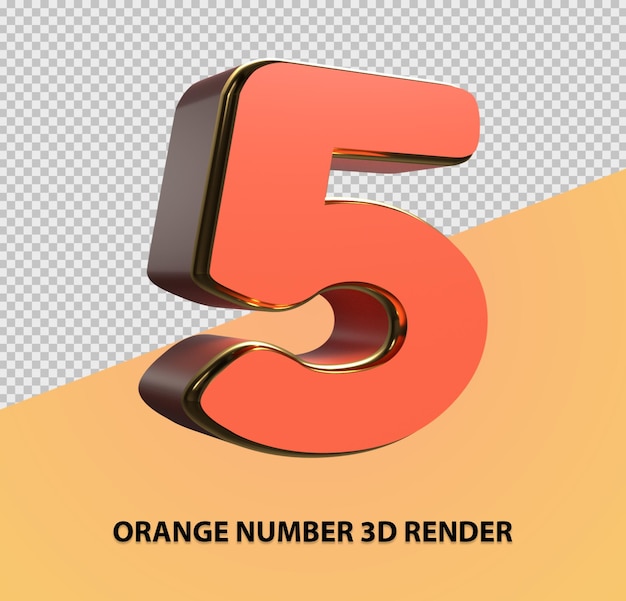 PSD renderização 3d do número laranja