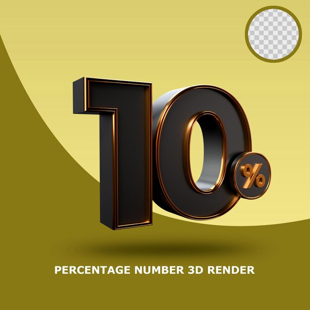 Renderização 3d do número percentual